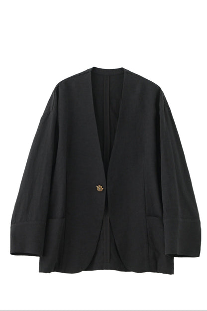 Minimalist Jacquard V-Neck Jacket B4659