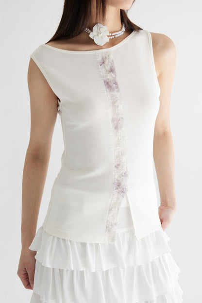 白色無袖T卹B3811