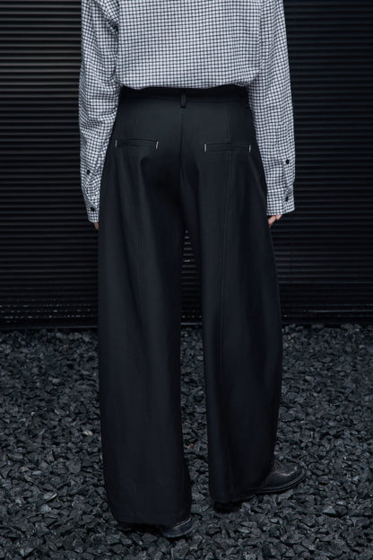 ブラックルーズワイドスーツパンツ　B4542