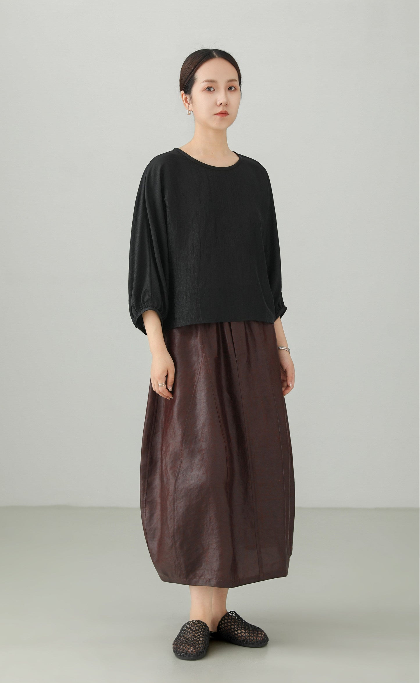 Acetate Crepe Dolman Sleeve Blouse B4893
