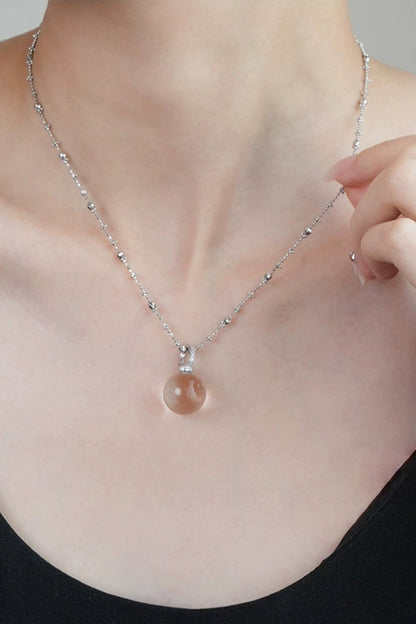 S925白水晶吊墜項鍊 B4188