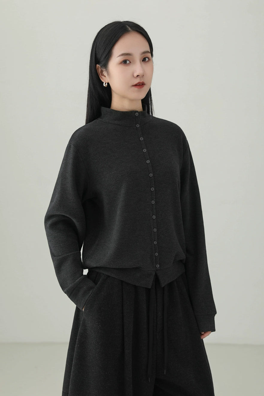 テンセルウールダブルフェイスニットトップス　B4523