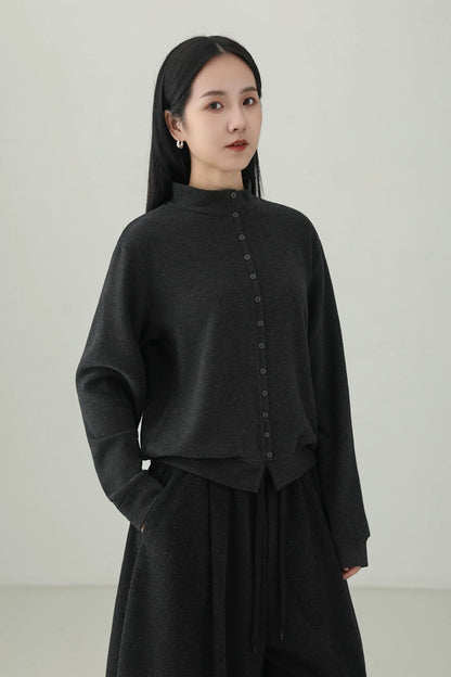 テンセルウールダブルフェイスニットトップス　B4523