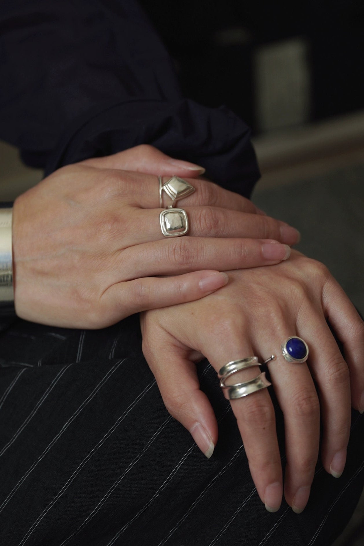 S925菱形戒指雙戒 B4232