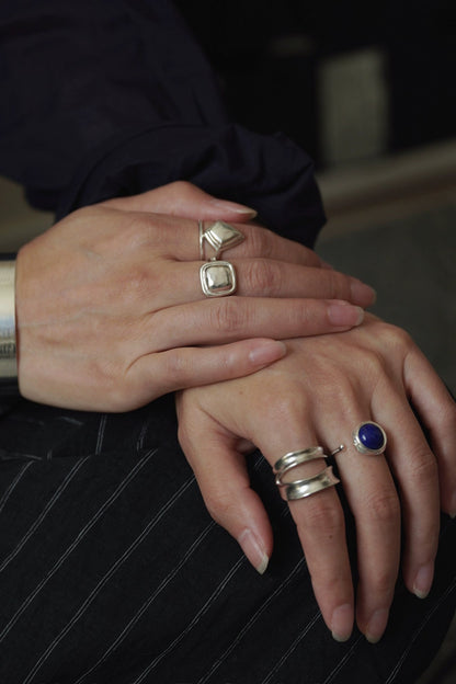 S925菱形戒指雙戒 B4232