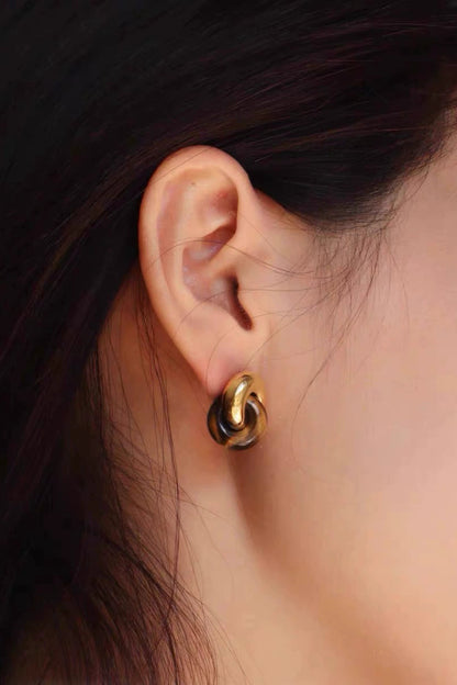 S925ジャイアントファイヤータイガーアイピアス　B4387