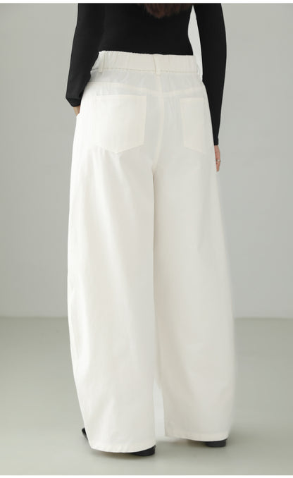 High-end Cotton Minimal Straight Pants B4726