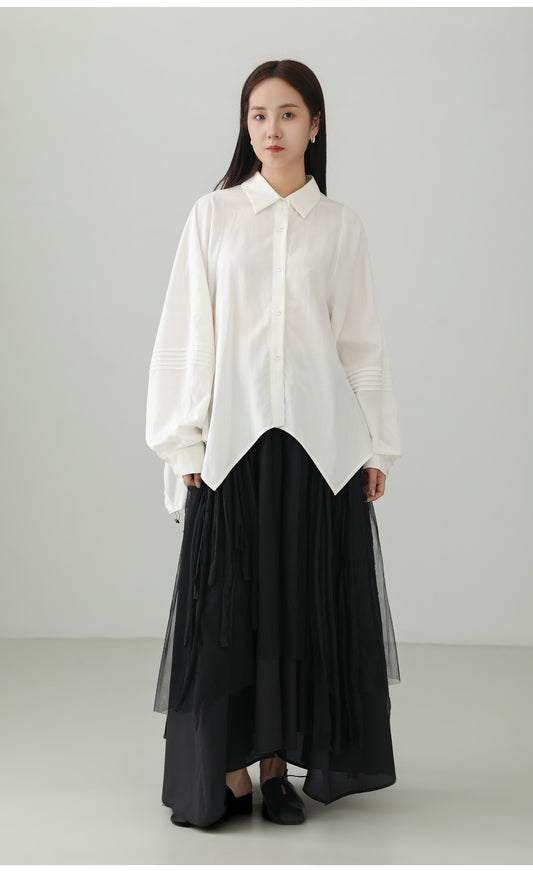 ブラックヘップバーンイレギュラーチュールスカート　B4731