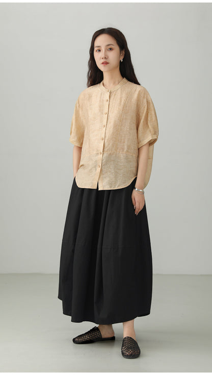 Washed Cotton Art Balloon Skirt B4786