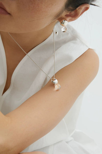 S925ウオータードロップクリスタルペンダントネックレス　B4246