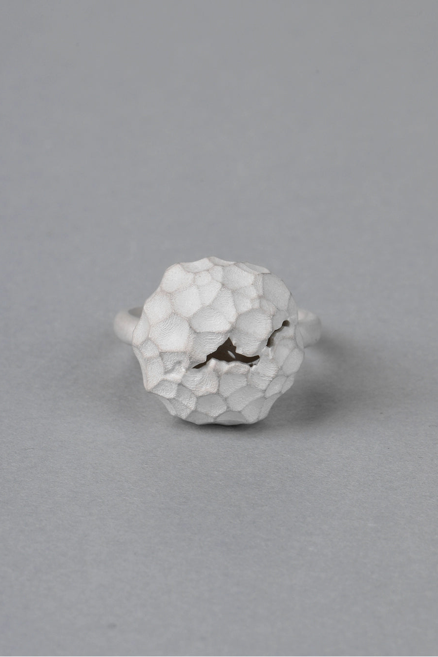 S925ハンマードスターロックオープンリング　B4512