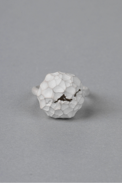 S925ハンマードスターロックオープンリング　B4512