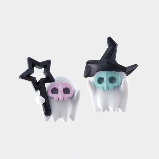Magic Little Ghost Polygon Earrings B1873
