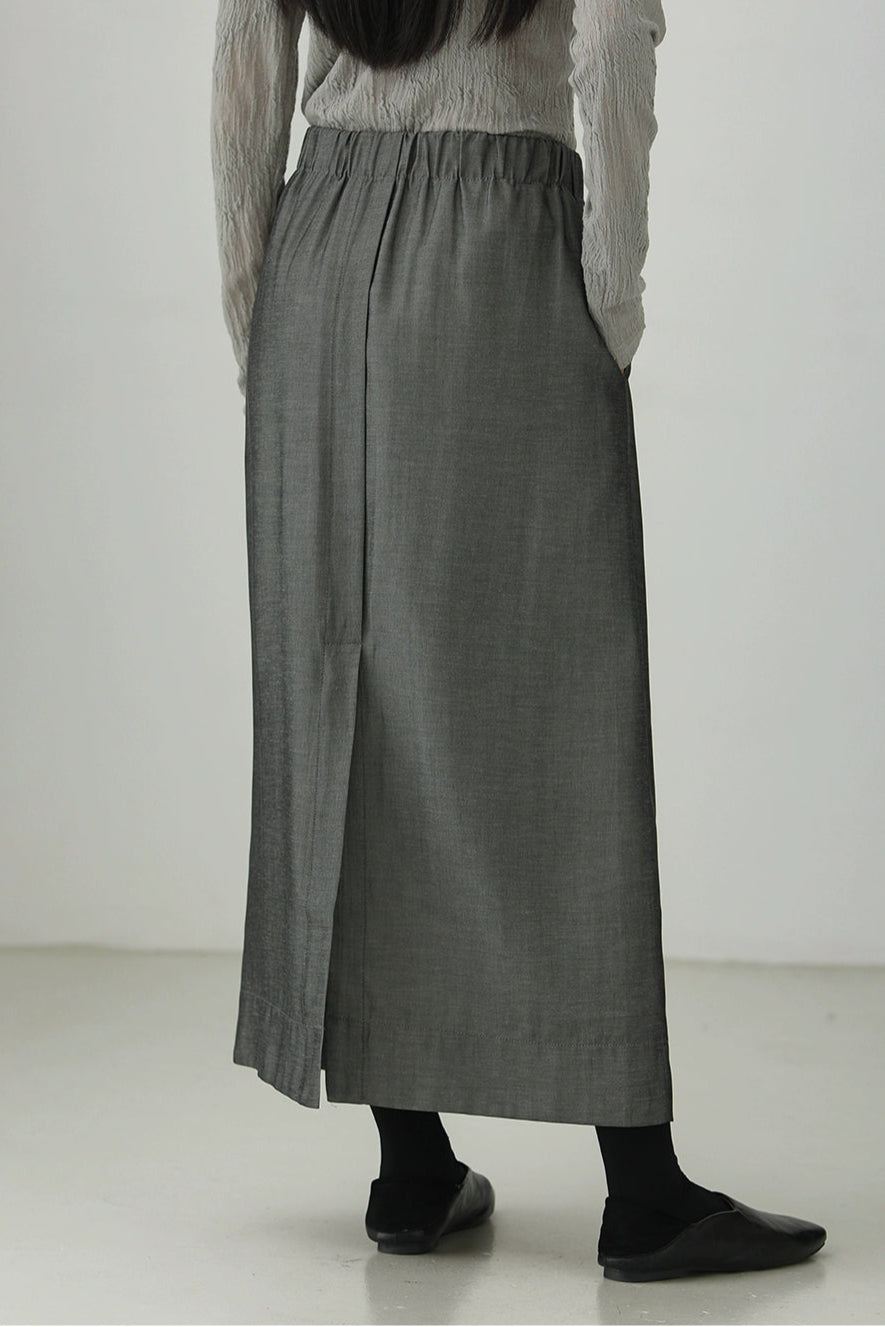 Tencel Linen Versatile Slit Skirt B4270