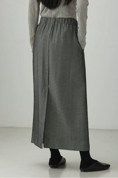 Tencel Linen Versatile Slit Skirt B4270