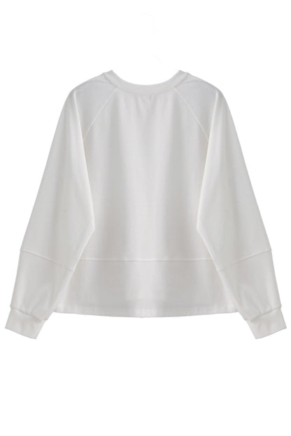 Cotton Stretch Minimal Loose Long Sleeve T-shirt B4727