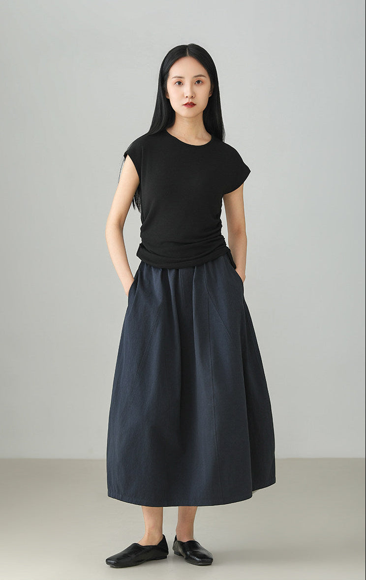 Premium Washed Cotton Balloon Skirt B4896