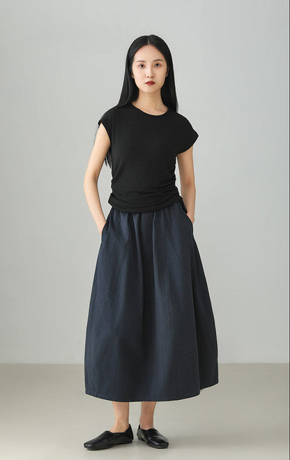 Premium Washed Cotton Balloon Skirt B4896