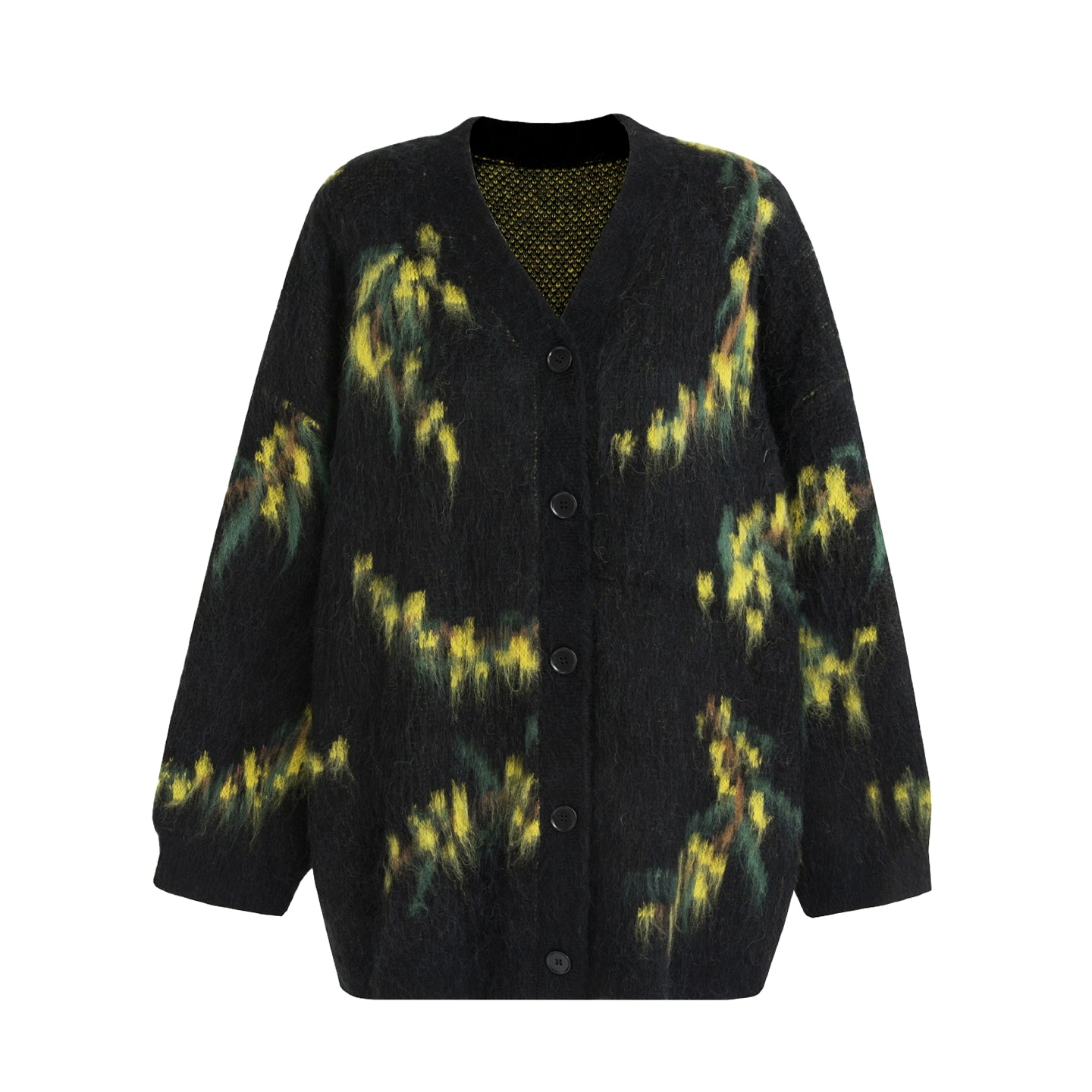 復古寬鬆V領針織開襟衫 B4443