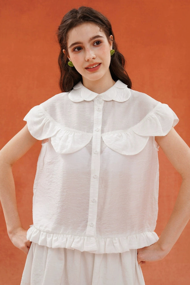 ホワイトペタルカラーブラウス　B3927