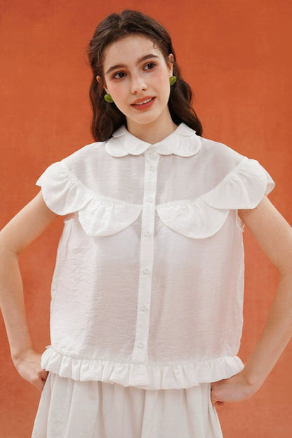 ホワイトペタルカラーブラウス　B3927