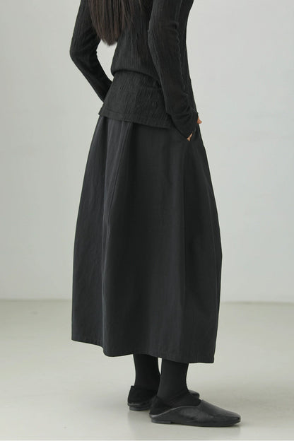 Black High-End Flower Bud Skirt B4273