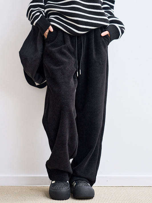 Chenille loose straight pants B4426