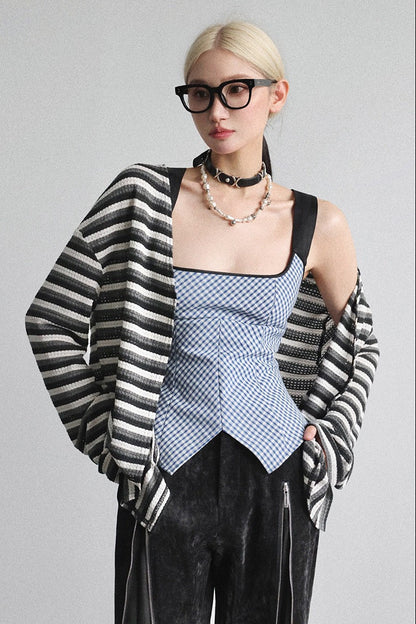 Bandeau suspenders with check straps B4652
