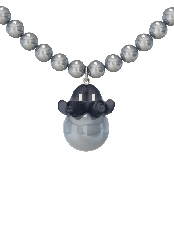 Octopus pearl chain polygon necklace B2790