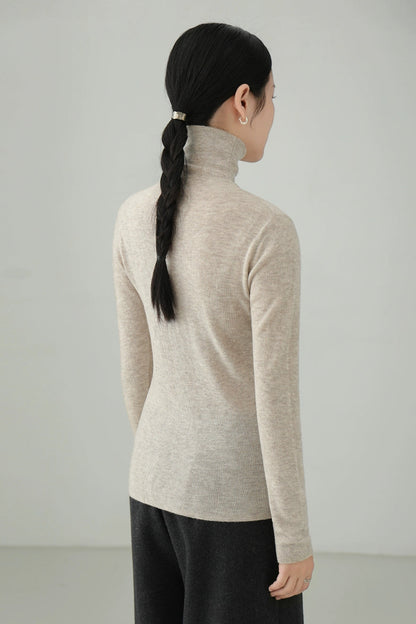 100% ウールウルトラファインハイネックセーター　B4531