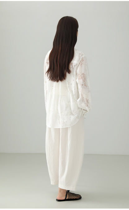 Jacquard Cutwork Shirt Jacket B4757