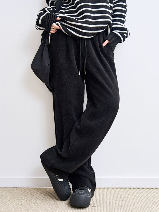 Chenille loose straight pants B4426