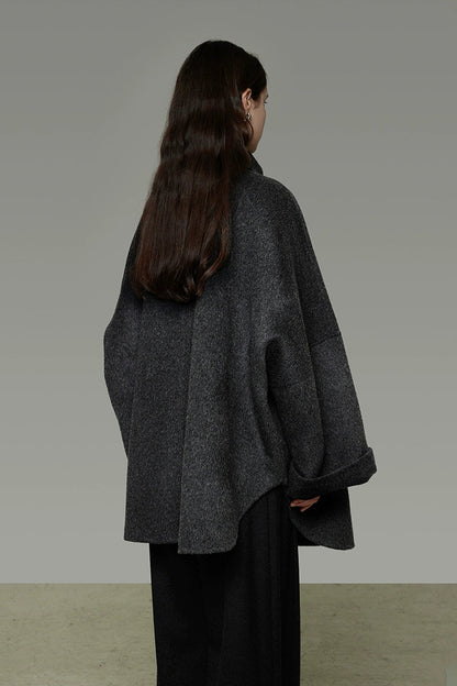繫領雙面羊毛大衣 B4505