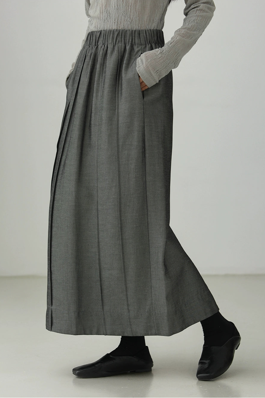 Tencel Linen Versatile Slit Skirt B4270