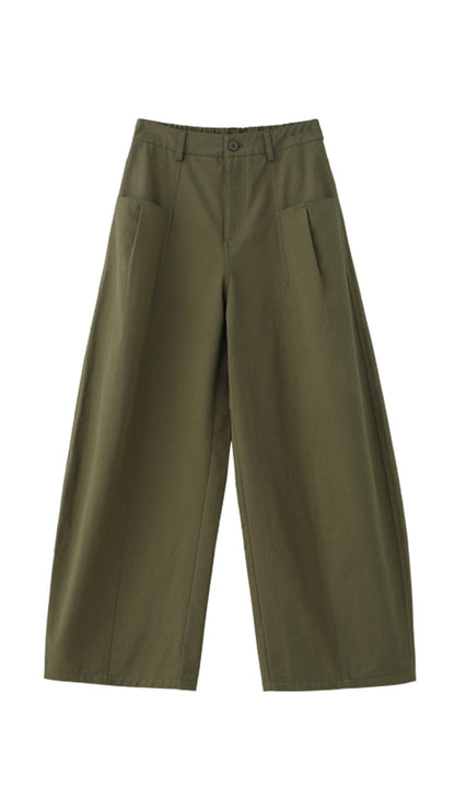 High-end Cotton Minimal Straight Pants B4726