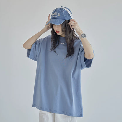 Solid color loose T-shirt B2807