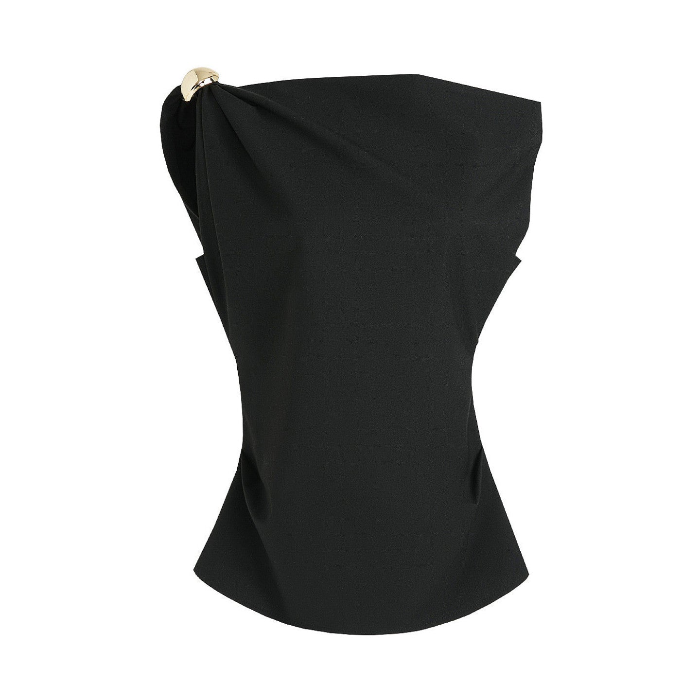 Black One-Shoulder Fitted Top B4773