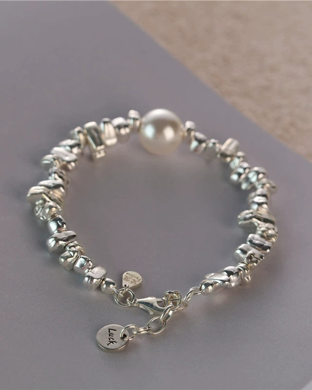 S925ハンドメイドブロークンシルバーブレスレット　B4261