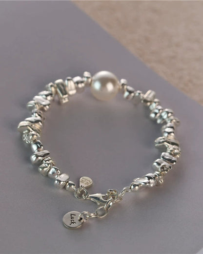 S925ハンドメイドブロークンシルバーブレスレット　B4261