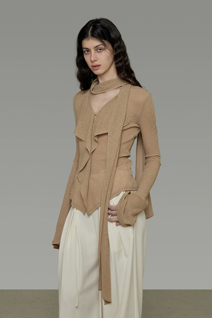 ストリーマーV ネックトップス　B4199