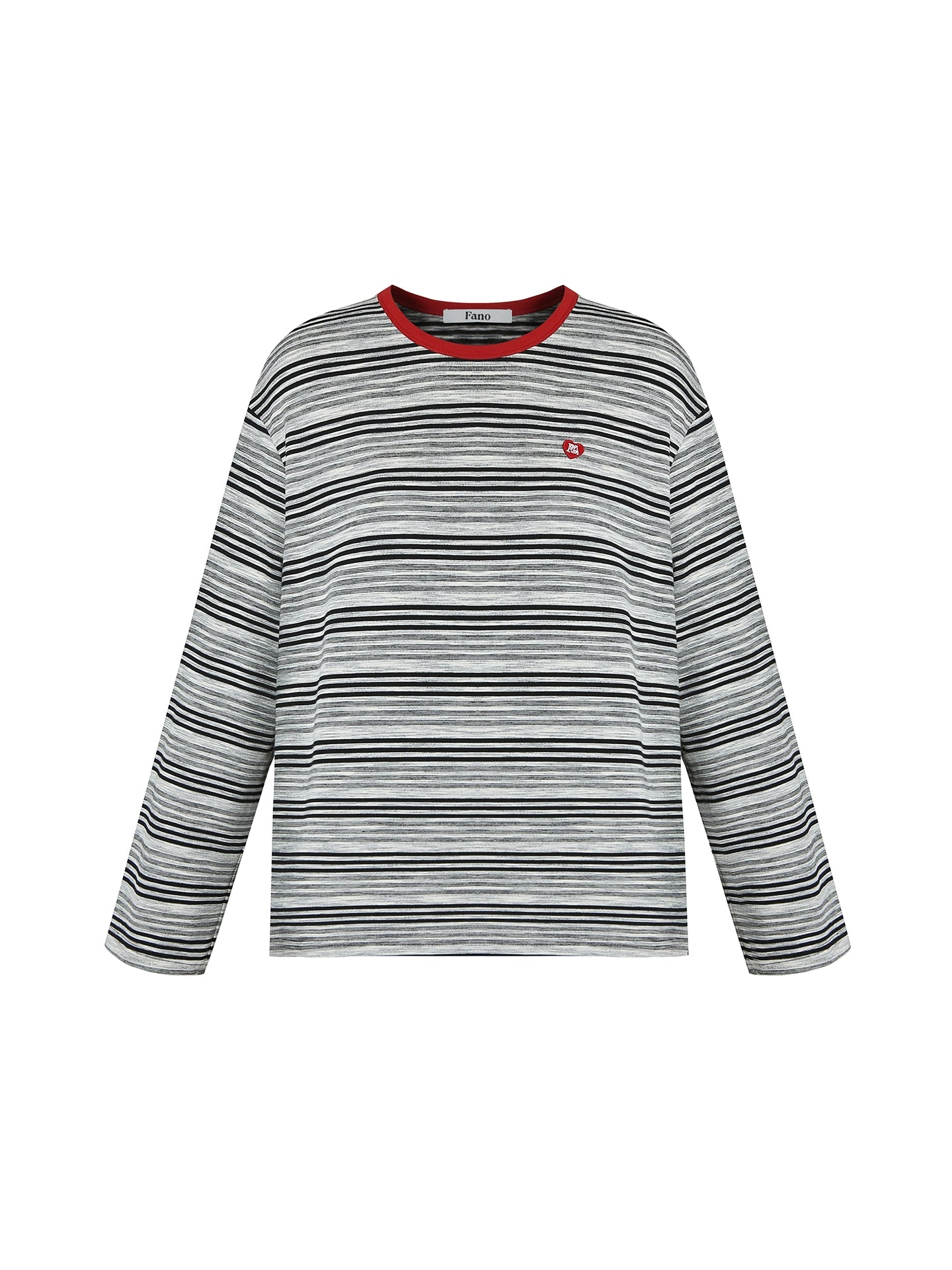 條紋撞色長袖T卹 B4215