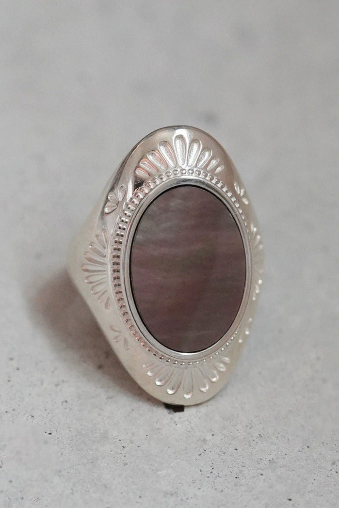 S925貝殼浮雕戒指/蕾絲圖案戒指 B4230