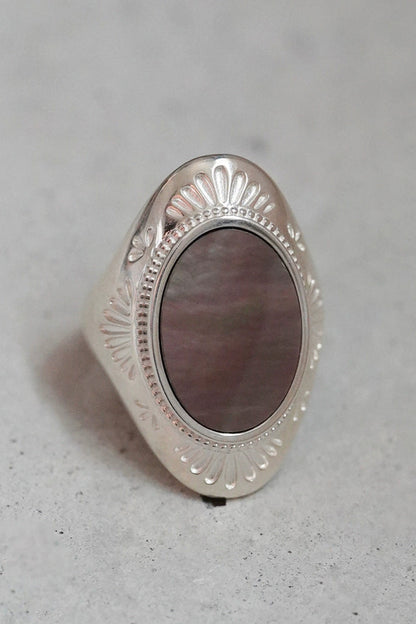 S925貝殼浮雕戒指/蕾絲圖案戒指 B4230