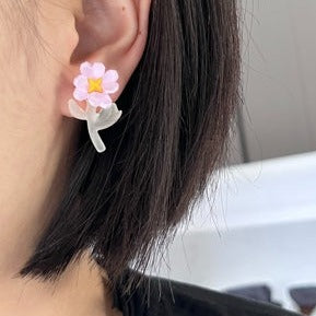 Swing Flower Asymmetric Earrings B1797
