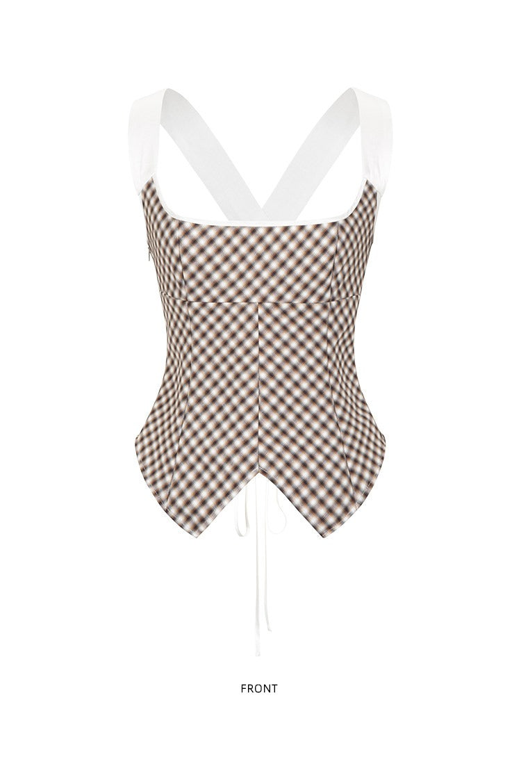 Bandeau suspenders with check straps B4652