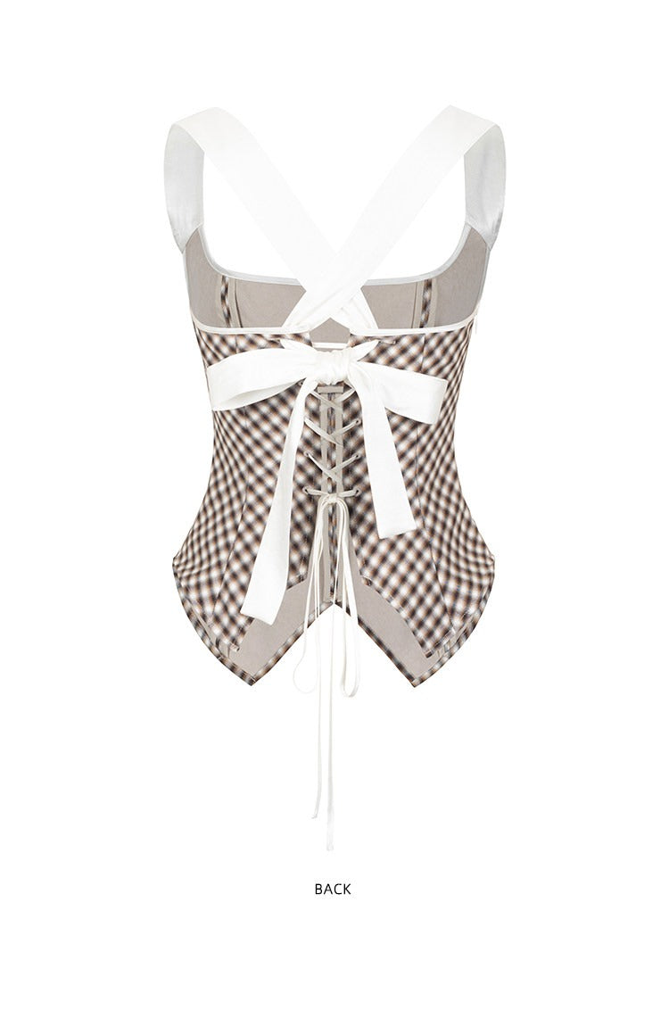 Bandeau suspenders with check straps B4652