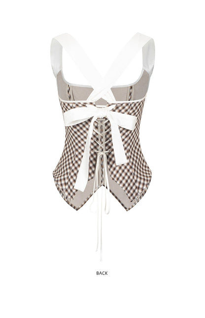 Bandeau suspenders with check straps B4652