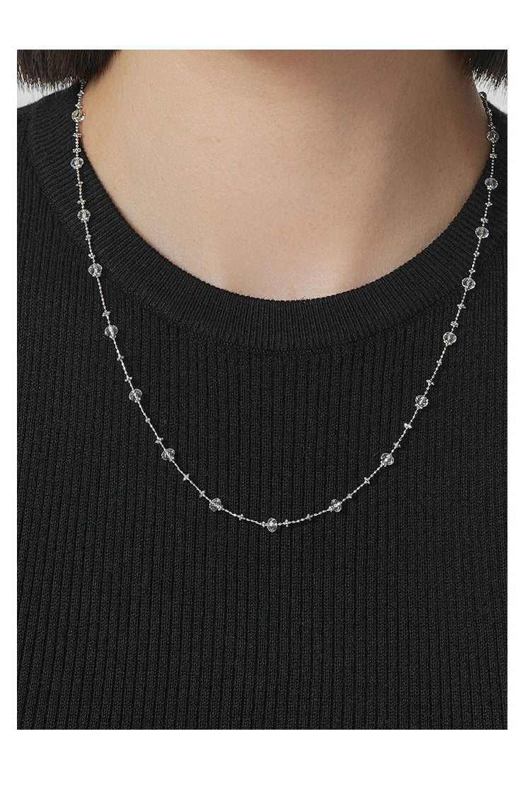 S925 White Crystal Fairy Chain Necklace B4995