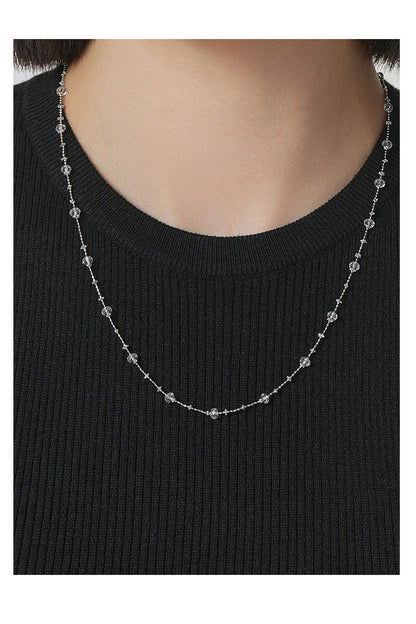 S925 White Crystal Fairy Chain Necklace B4995