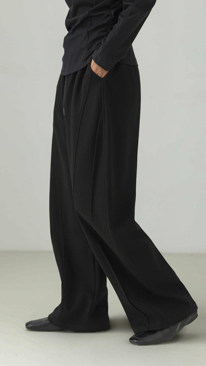 Black cotton-blend straight-leg sweatpants B5000